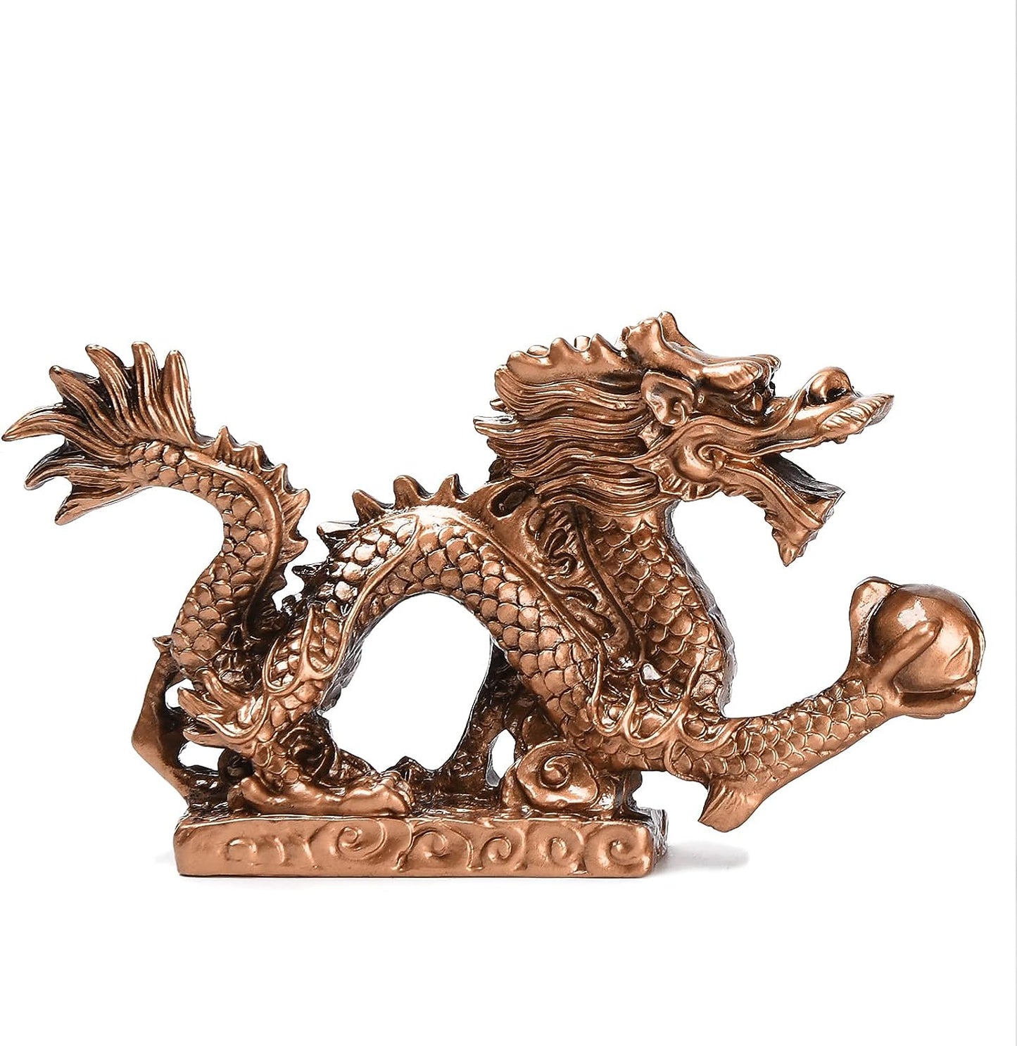 BRABUD Feng Shui Resin Dragon Statue for Luck & Success Ornaments Home Office Decor Figurine Collectible TQGJBS235