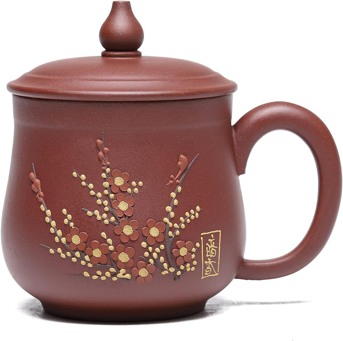 SILINE Zisha Teacup 10.8 Oz, Chinese Genuine Yixing Clay Tea Mug,Finemade Tea Cup -Qingshui Clay