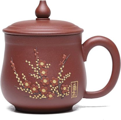 SILINE Zisha Teacup 10.8 Oz, Chinese Genuine Yixing Clay Tea Mug,Finemade Tea Cup -Qingshui Clay