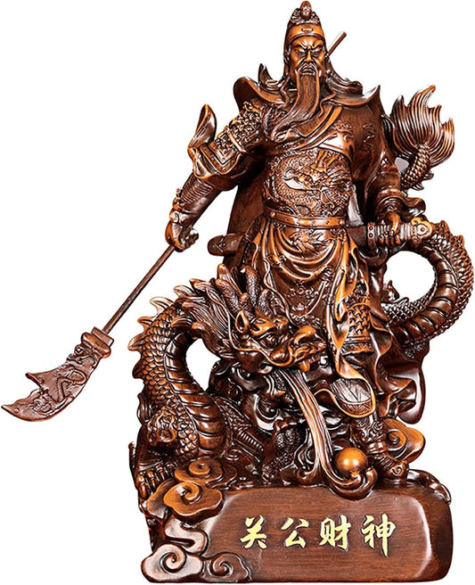 Ornaments Collectible Figurine Gift Statue Desktop Ornament for Home Office Decor Office Wooden Ornaments,Feng Shui Guan Yu Statues for Home Decor, Guan Gong/Guan Di/Guan Yun Chang Figurines Deco