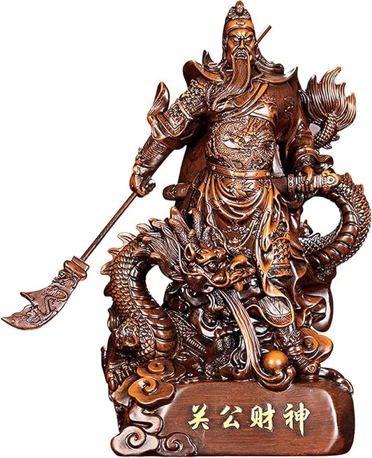 Ornaments Collectible Figurine Gift Statue Desktop Ornament for Home Office Decor Office Wooden Ornaments,Feng Shui Guan Yu Statues for Home Decor, Guan Gong/Guan Di/Guan Yun Chang Figurines Deco