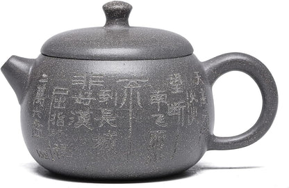 SILINE Zisha Teapot, Chinese Yixing Clay Handmade Teapot 7.9 Oz, Infuse Brew Kung Fu Loose Leaf Tea Maker -Yinwan,Grey Clay