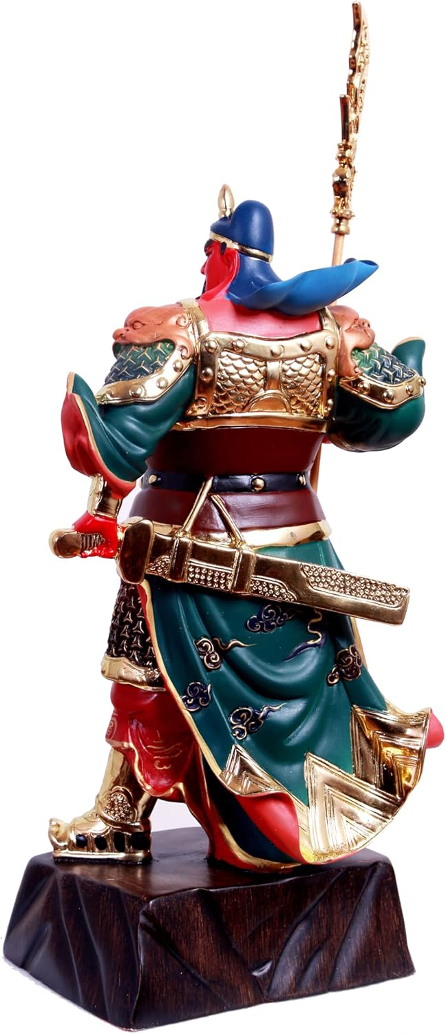 Hand Painting Guan Yu Statue - God of Wealth and Fortune, Feng Shui Decor, Guan Gong Sculpture, Kwan Kung Figurines