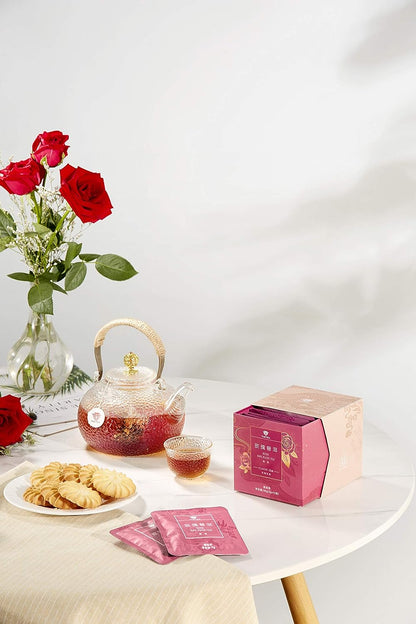 TAETEA Puerh Tea Bags, Pu-erh Assorted Tea Sachets Pack with Aged Fermented Puerh Tea Loose Leaf 12 Bags (Rose)