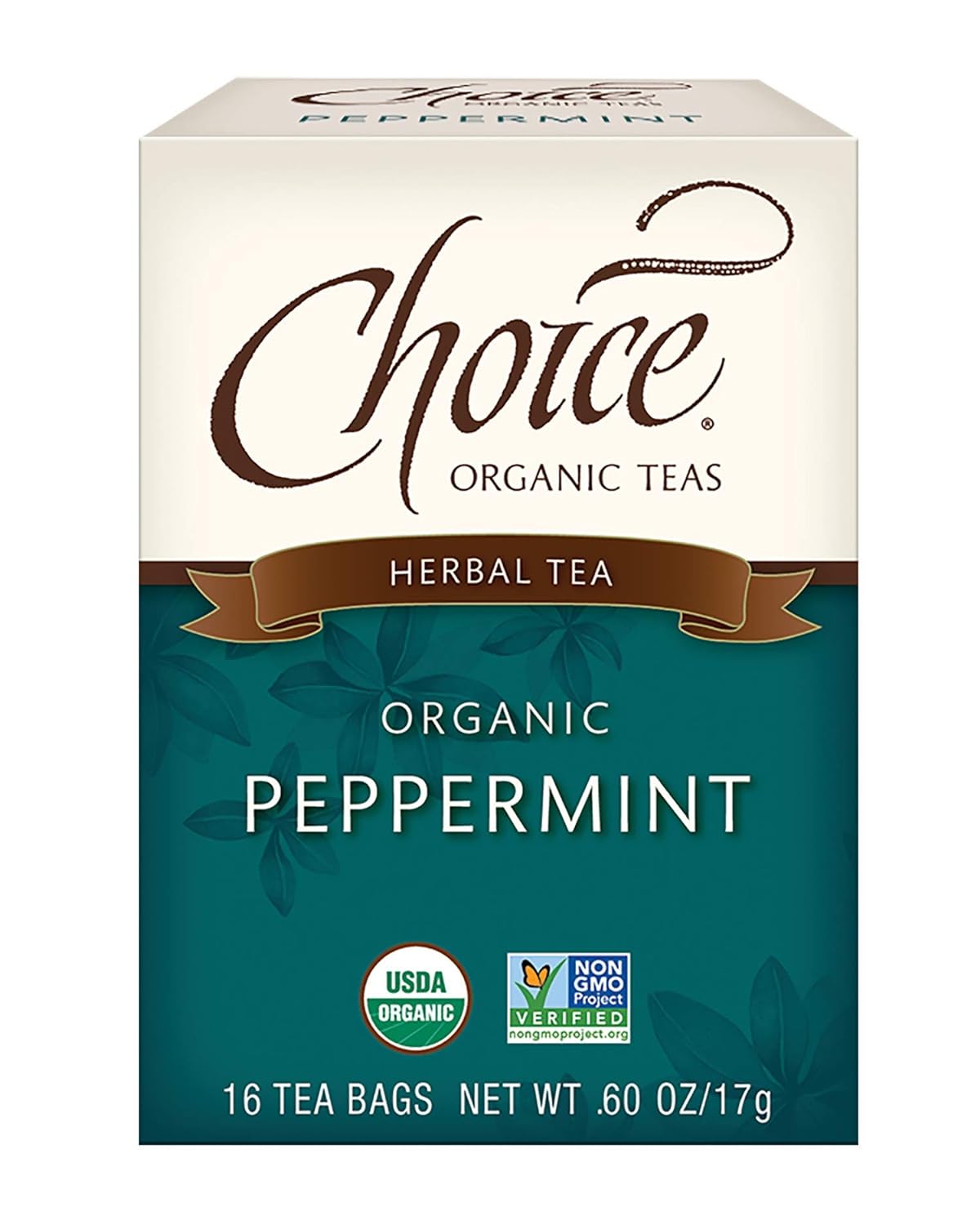Choice Organics - Organic Peppermint Tea (3 Pack) - Compostable - Caffeine Free - 48 Organic Herbal Tea Bags