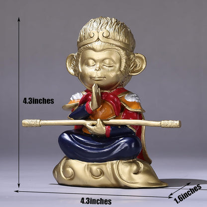 Brass Sun Wukong, Dou Sheng Buddha Decoration, Chinese Mythological Figures, Symbol of Bravery and Perseverance for Collectors, Budding Spiritualists, and Devout Buddhists (A)