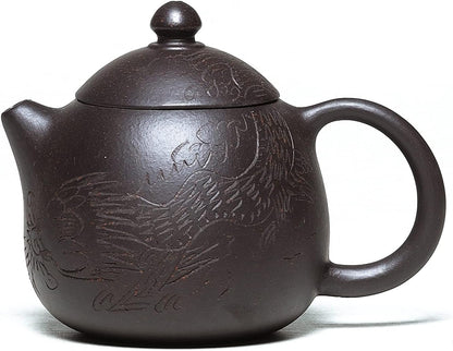 SILINE Zisha Tea Pot,Chinese Real Yixing Clay Handmade Teapot 10 Oz,Brew Kung Fu Loose Leaf Tea Maker