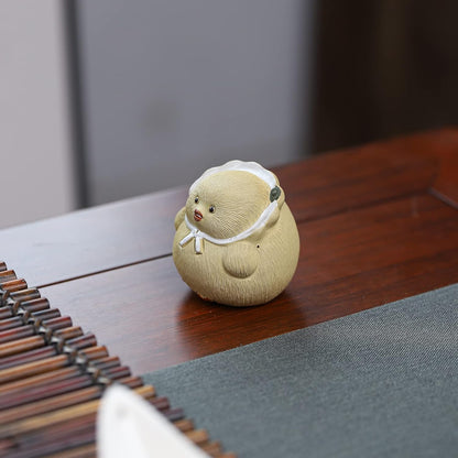 SILINE Yixing Zisha Clay Tea Pet,Chinese Zodiac Signs Statues Animal Figurine,Gongfu Tea Tray Accessories Ornament (Chicken,Duanni Clay)