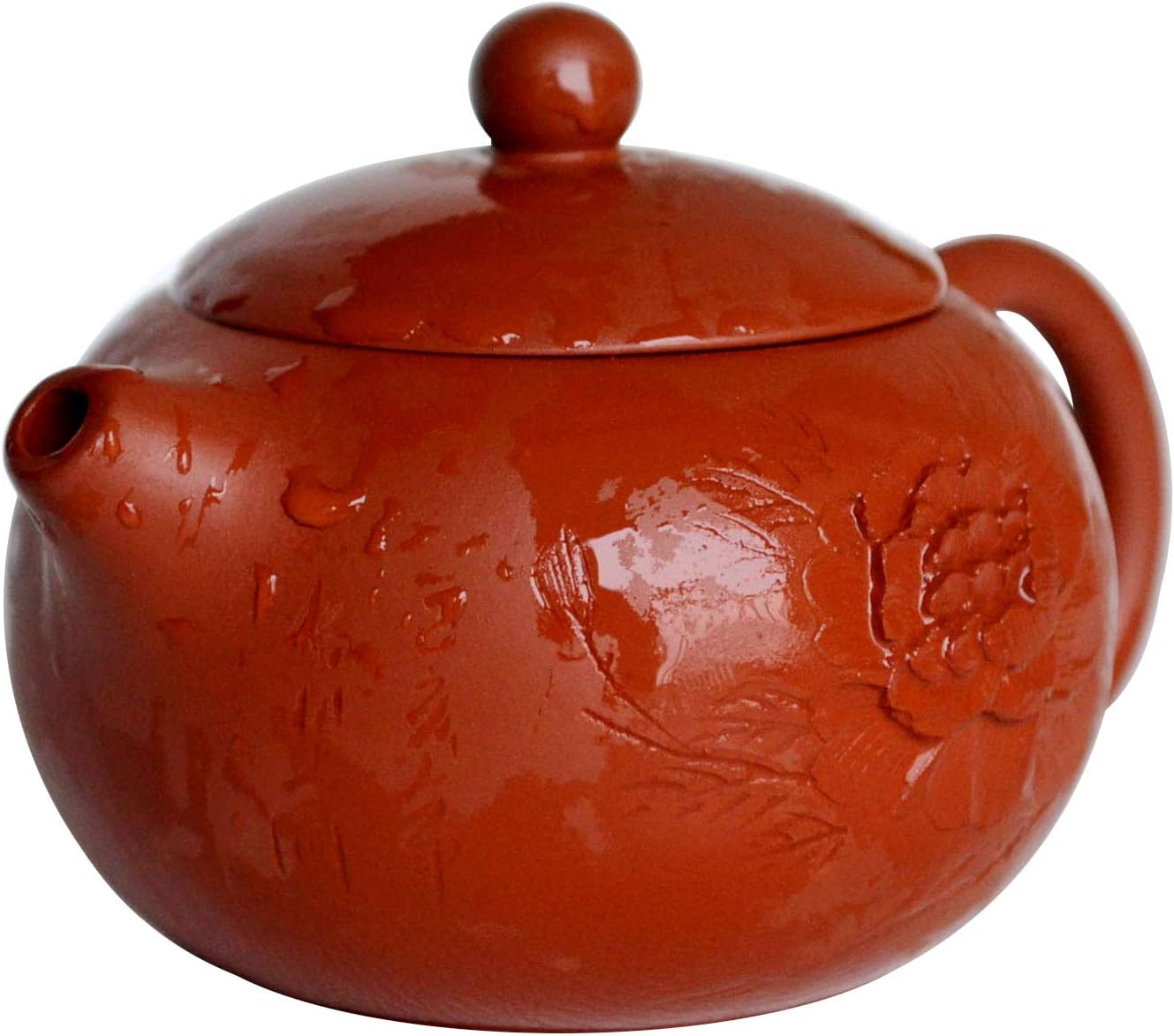 Teapot 200ml Chinse Yixing Clay Genuine Xi Shi Pot Gongfu Tea Handmade Carved Peony Infuser for Loose Tea Zhu Ni Zisha