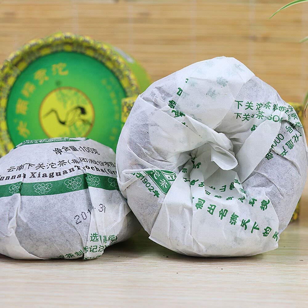 FullChea - 2011 Xiaguan Raw Pu-erh Tuocha - Pu Erh Tea Loose Leaf - Yunnan Sheng Puerh Box Tea from Nannuo Mountain - Aids Digestion (3.52oz/ 100g)