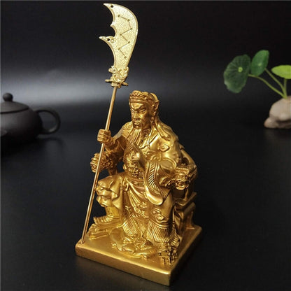 zxb-shop Guan Gong Statue Gold Guan Gong Buddha Statue Home Decoration Chinese Feng Shui Big Buddha Sculpture Figurines Ornaments Resin Crafts Gifts Chinese Feng Shui Guan Yu Statue