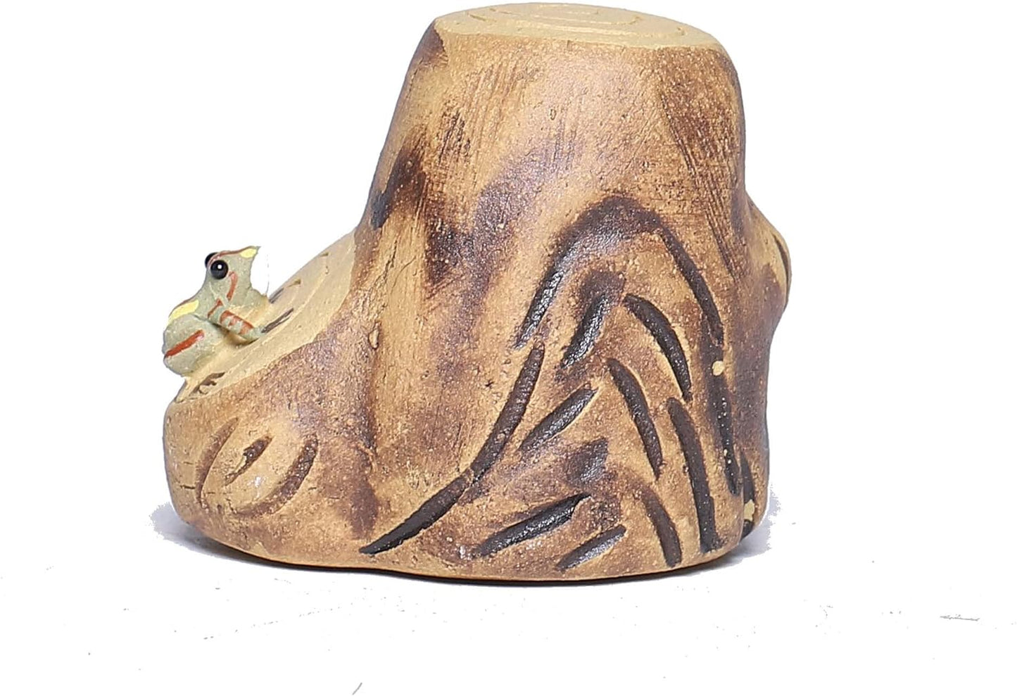 SILINE Yixing Zisha Tea Pet - Water Spray Frog,Handmade Clay Animal Figurine,Tea Tray Accessories Ornament (Pumpkin Frog)