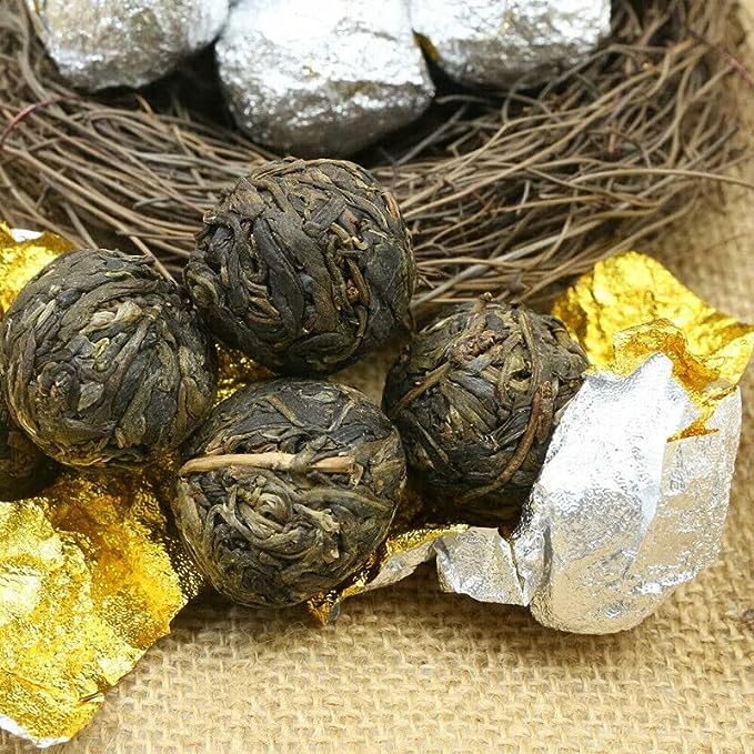 Tuocha Shen Puer Hand Made Dragon Pearl Yiwu Old Tree Materials Raw Puerh (500g)