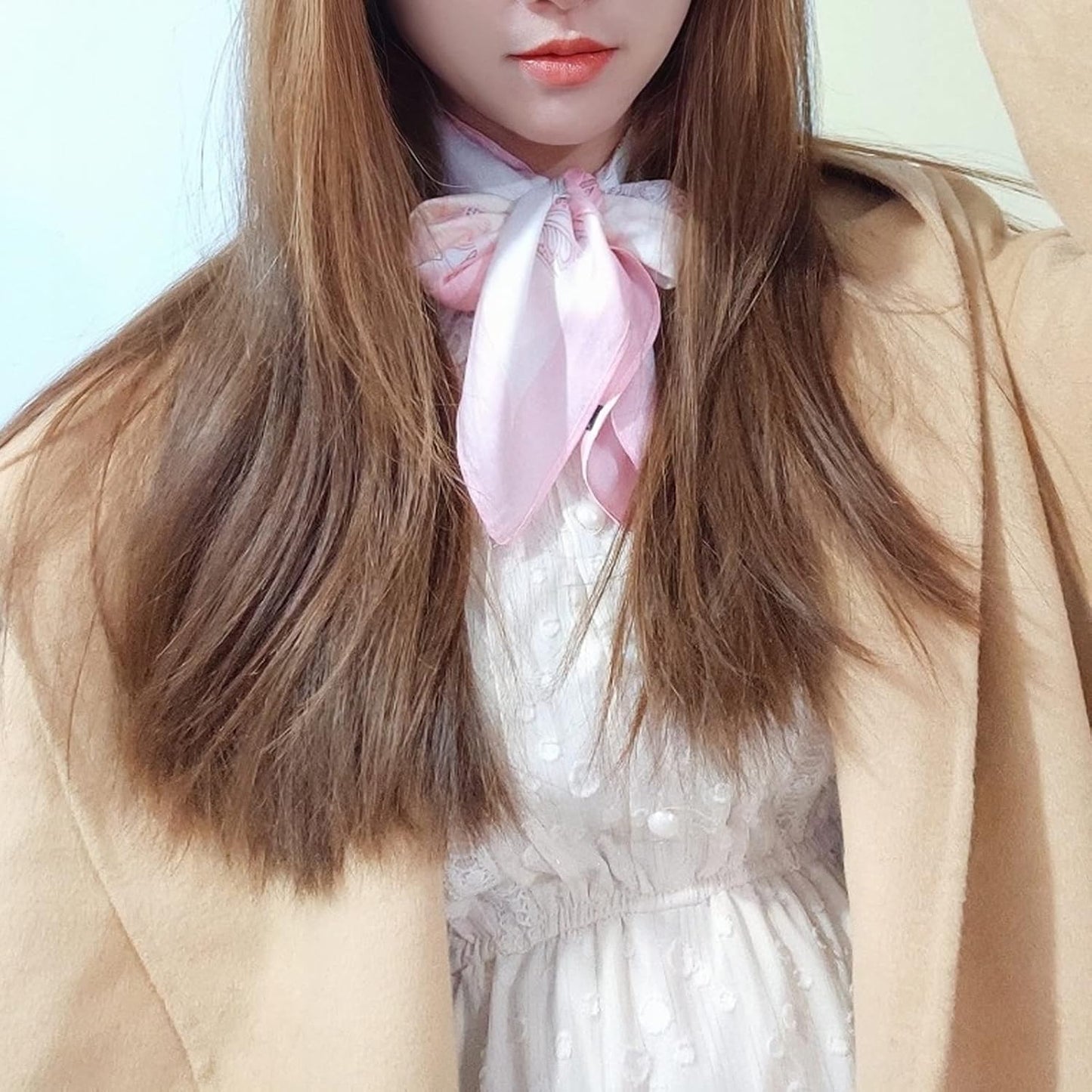 RAN Winter Warm Scarfs Ladies Square Scarf Decorative Floral Pattern Printing Scarf, Spring and Autumn Small Polyester Scarf