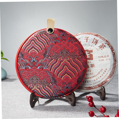 Mikinona Tea Cake Storage Bag Pu Er Tea Cake Bag Tea Cake Bag for Cabinet Tea Bag Organizer Kung Fu Tea Accessories Tea Cake Container Tea Storage Organizer Loose Leaf Cloth Cake Box Travel