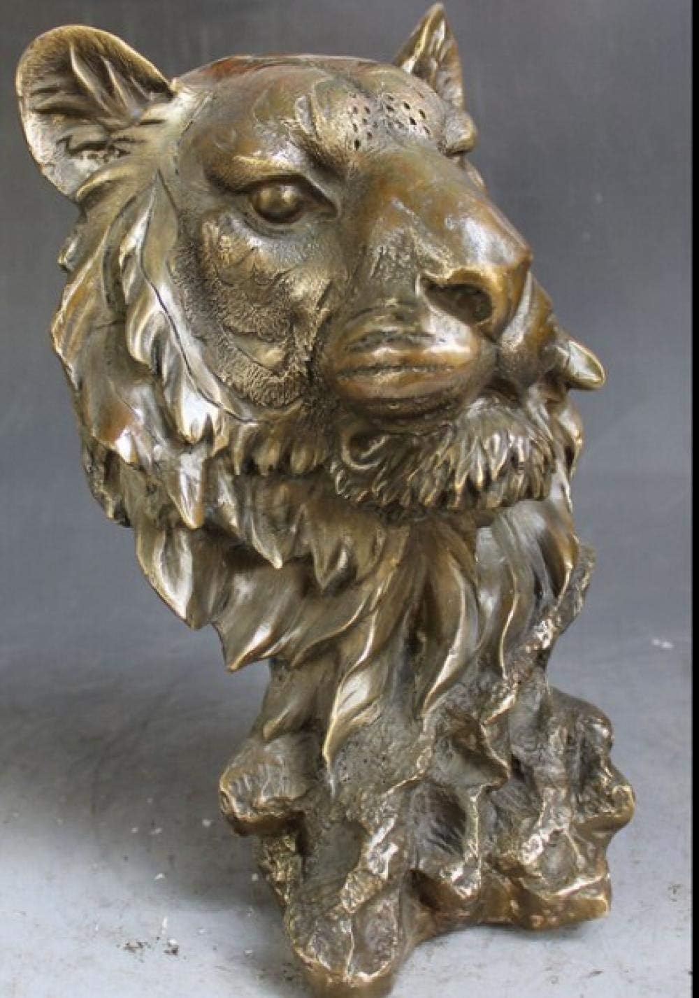 Figurin Statues for Home Decor Bronze Panther Head Bust Statue