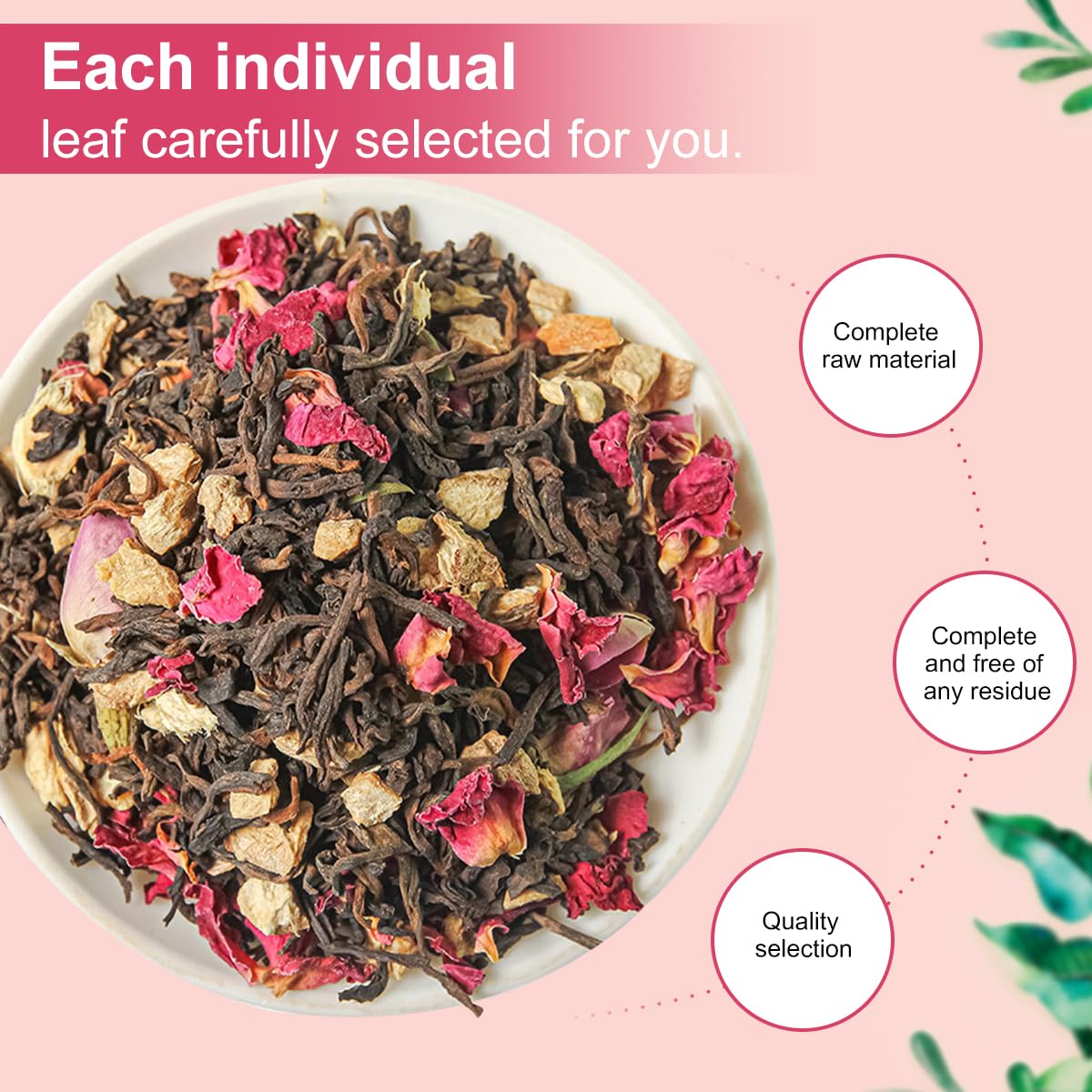 Essuperty- Rose Pu 'er Tea, Rose Puerh Tea Bags, Eco-Conscious Tea Bags, Caffeinated, All Natural Ingredients
