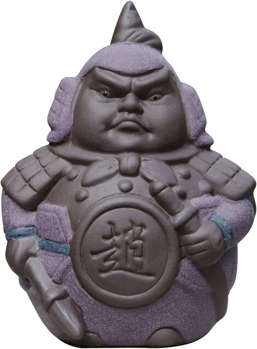Hoobar Handmade Zisha Tea Pet Ceramic 5 Heros Design Style of the Romance of the Three Kingdoms, Decoration for Kungfu Teaset and Tea Tray A Great Gift (Zhao yun)
