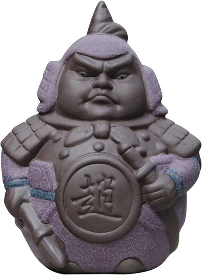 Hoobar Handmade Zisha Tea Pet Ceramic 5 Heros Design Style of the Romance of the Three Kingdoms, Decoration for Kungfu Teaset and Tea Tray A Great Gift (Zhao yun)