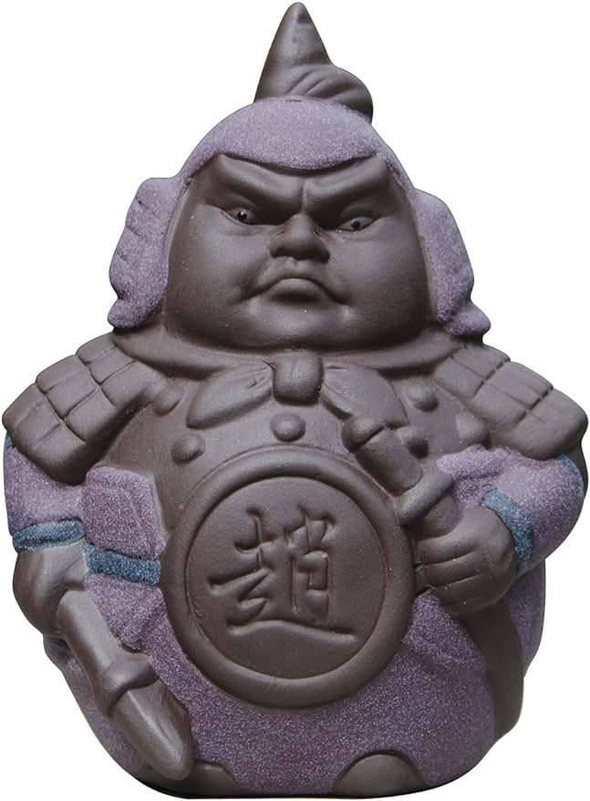Hoobar Handmade Zisha Tea Pet Ceramic 5 Heros Design Style of the Romance of the Three Kingdoms, Decoration for Kungfu Teaset and Tea Tray A Great Gift (Zhao yun)