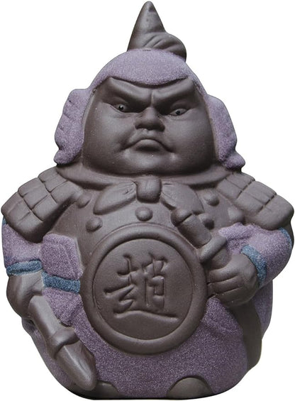 Hoobar Handmade Zisha Tea Pet Ceramic 5 Heros Design Style of the Romance of the Three Kingdoms, Decoration for Kungfu Teaset and Tea Tray A Great Gift (Zhao yun)