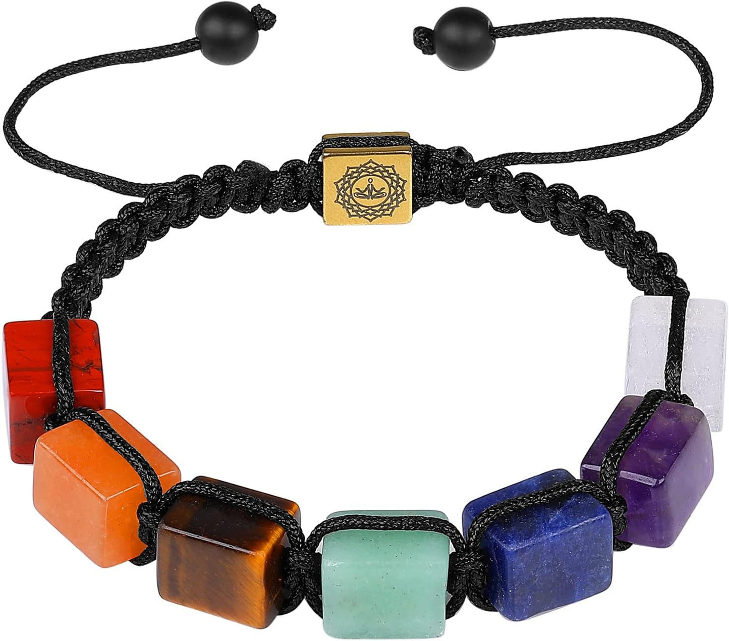 Chakra Bracelets, Healing Crystals Bracelet - Reiki Chakra Meditation Decor, Natural Stone and Hand-woven for Womens Mens