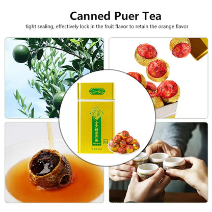 Acogedor Mini Citrus Ripe Pu erh Tea, 65g2.29oz Yunnan Orange Peel Puerh Tea, Citrus Flavored Mini Ripe Tea Cake for Daily Teahouse Office Dormitory, Origin of China