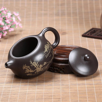 Teapot Chinese Zisha Xishi Handmade Teapot Pu'er Tea Set Small Exquisite and Durable Tea Maker 250ML Tea Kettle