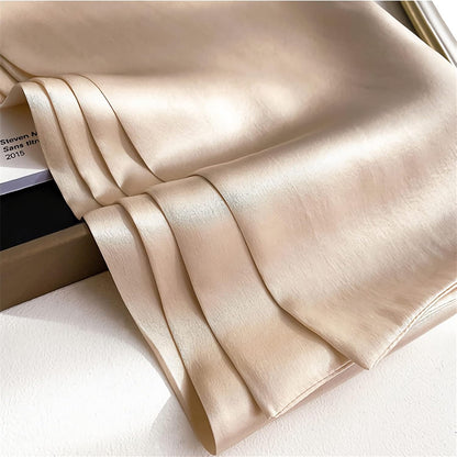 RAN Winter Warm Scarfs Champagne Long Neck Scarf, Lightweight Scarves Fashion Women Polyester Wrap Scarf, for Spring and Autumn