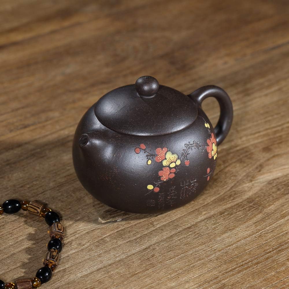 SILINE Zisha Tea Pot Set,Genuine Yixing Clay Teapot 5.7 oz with 4 Cups,Kungfu Brew Tea Maker Set,Masterpieces