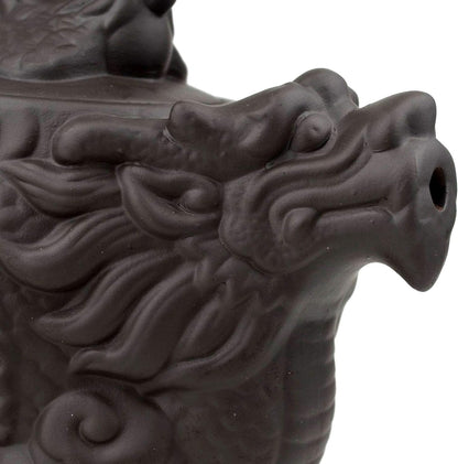 Teapot Chinese Dragon Phoenix Zisha Clay Gongfu Tea Pots Zini for Loose Tea (12oz)