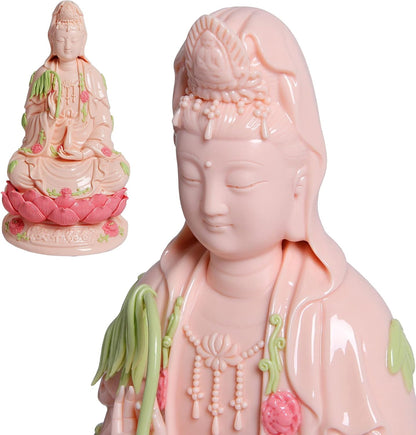 Top Ceramic Guan Yin Statue - Handmade Quan Yin Statues, Kwan Yin Statues, Quan Am Statue, Kuan Yin Statue,Guanyin Statue for Meditation Altar, Female Buddha Statue-Goddess of Mercy and Compassion