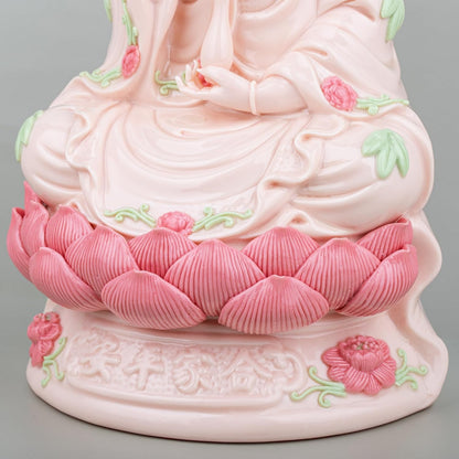 ZenBless 14" Guan Yin Statue, Kuan Yin Statue Small, Quan Yin Statue, Feng Shui Meditation Altar Table Figurines, Porcelain 观音 観音 觀音 for Living Room Handmade Ceramic Sculptures Home Decor