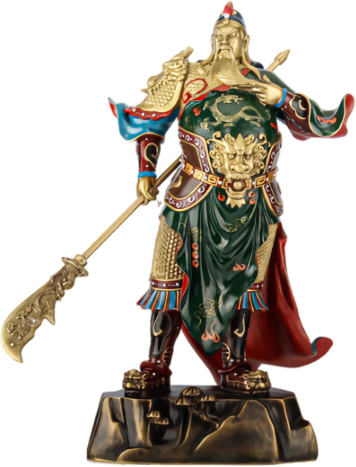 Pure Copper Guan Yu Statues - God of Wealth and Fortune, Feng Shui Gifts, Guan Gong Sculpture, Kwan Kung Figurines