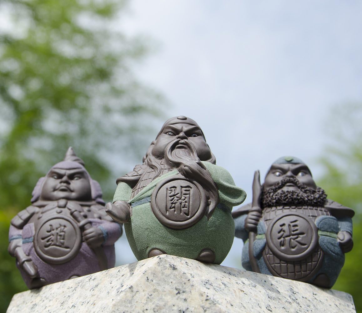 Hoobar Handmade Zisha Tea Pet Ceramic 5 Heros Design Style of the Romance of the Three Kingdoms, Decoration for Kungfu Teaset and Tea Tray A Great Gift (Zhao yun)