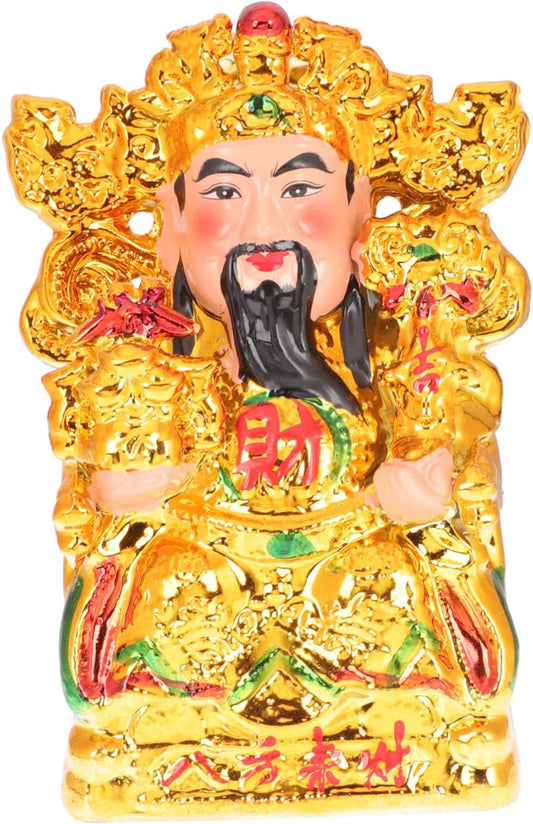 CORHAD God of Wealth Ornament Decoraciones para Salas De Casa Good Statue Lucky and Wealthy Statue Chinese Fengshui Guan Yu Statue Guan Gong Shen Office Crystal Ceramics Valkyrie