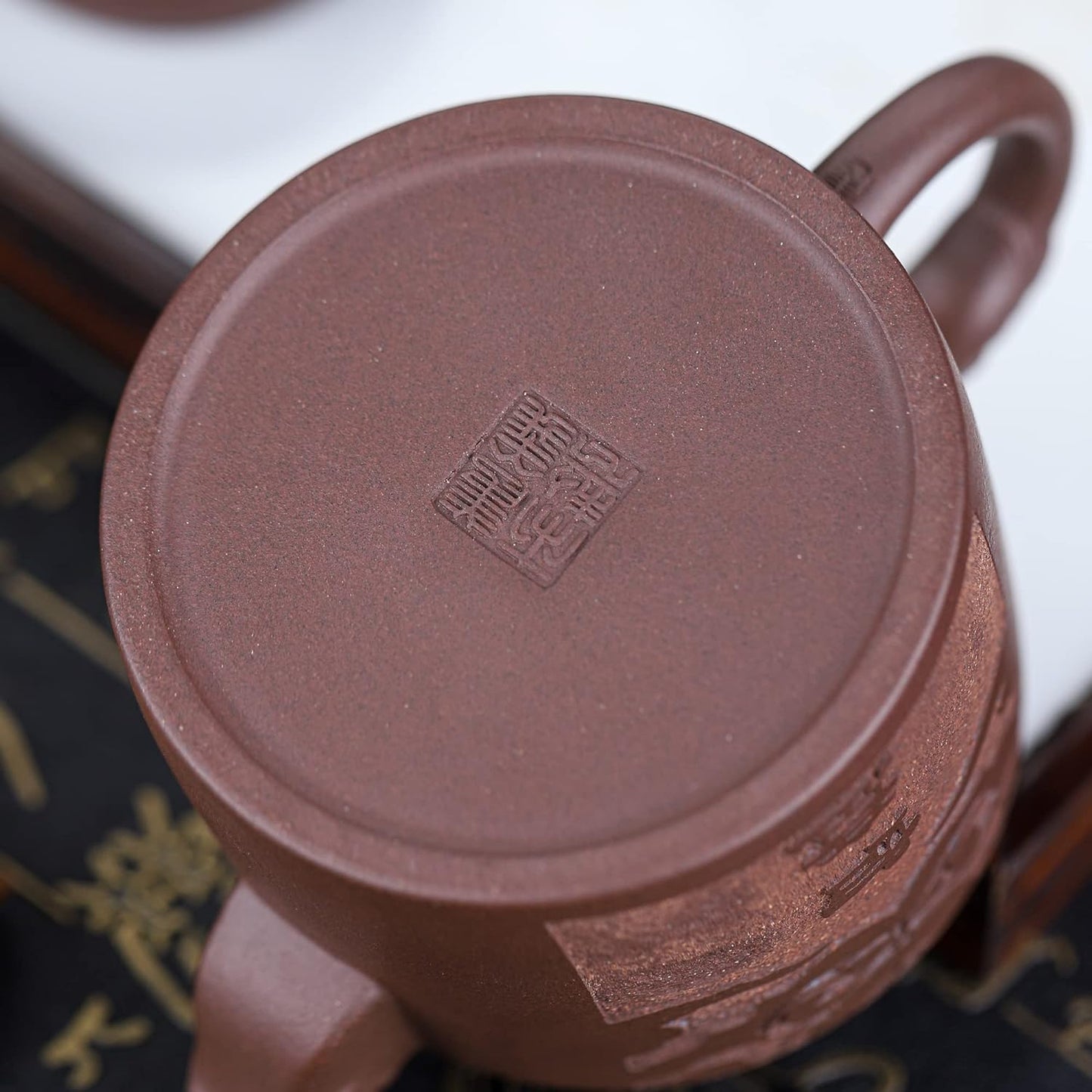 SILINE Zisha Tea Pot 7.7 Oz,Chinese Real Yixing Clay Handmade Teapot,Brew Kung Fu Loose Leaf Tea Maker (Jixiang,Zini Purple Clay)