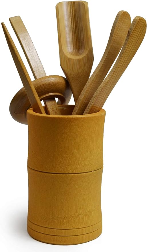 Chadao Bamboo GongFu Tea Tools Tube Spoon, tongs, detong, tea needle funnel (bamboo tube)