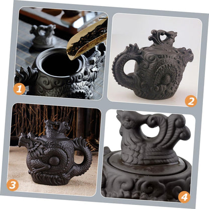 Ciieeo Dragon Phoenix Purple Clay Teapot Cast Iron Teapot Frog Teapot Traditional Dragon Teapot Ceramic Zisha Teapot Chinese Teapot Tea Pot for Loose Tea Travel Chinese Style Open The Pot