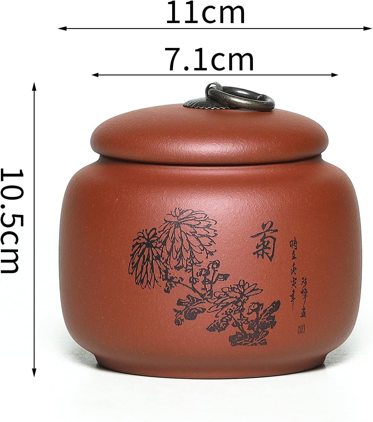 SILINE Yixing Clay Jar 17.5 Oz,Zisha Loose Leaf Tea Storage Canister Pot,Keep Bulk Tea Tidy and Fresh