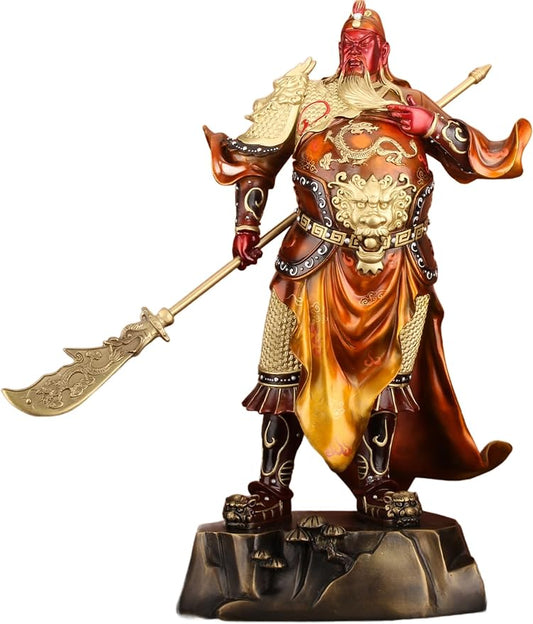 Guan Yu Statue, Guan Gong Statue, Kwan Kung, Kuan Gong Statue - God of Wealth God of Fortune- Copper Guan Yu Figurines,Bronze Guan Gong Sculpture - Guan Di Statue-Guan Yun Chang-Best Feng Shui Gifts