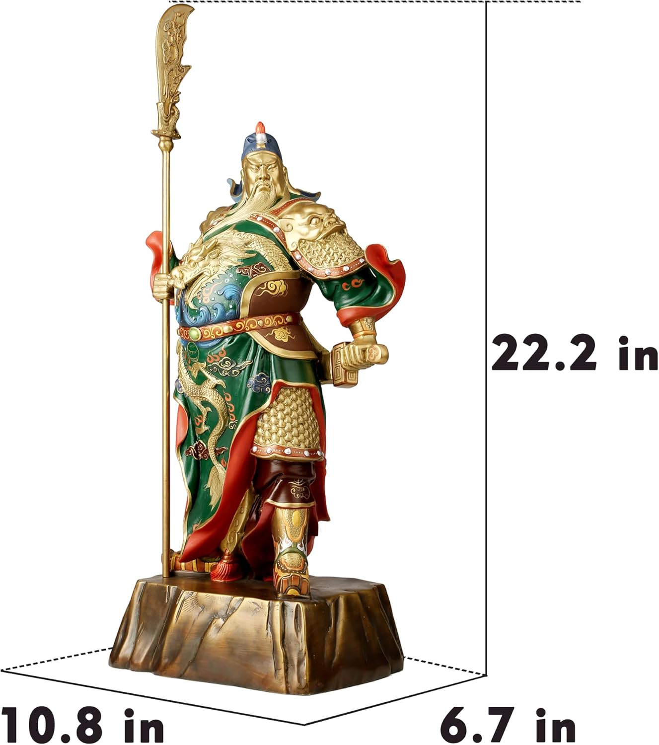 Pure Copper Guan Yu Statue - God of Wealth and Fortune, Feng Shui Decor, Guan Gong Sculpture, Kwan Kung