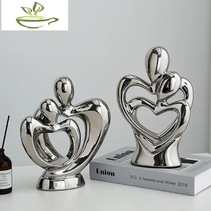 Creative Abstract Lover Statue Home Decor Ceramic Crafts Art Sculptures Figurines Living Room Office Ornaments