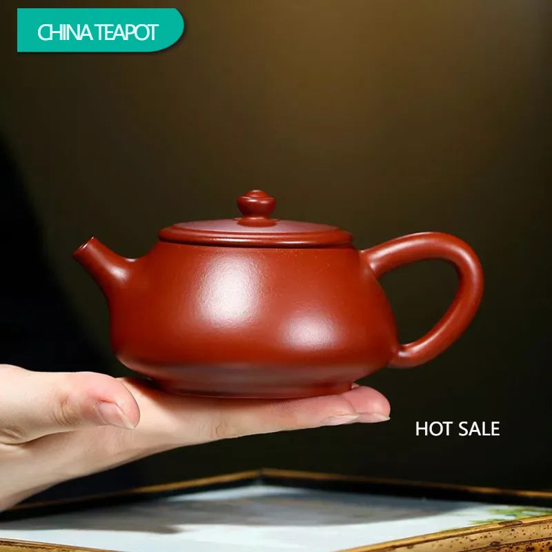 210ml Chinese Yixing Purple Clay Teapot Authentic Raw Ore Dahongpao Mud Stone Scoop Tea Pot Kettle Famous Handmade Zisha Tea Set