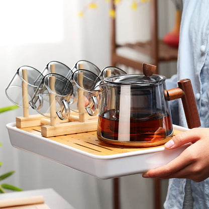 750ml Hot Heat Resistant Glass Teapot With Infuser Heated Container Tea Pot Good Clear Kettle Square Filter Baskets