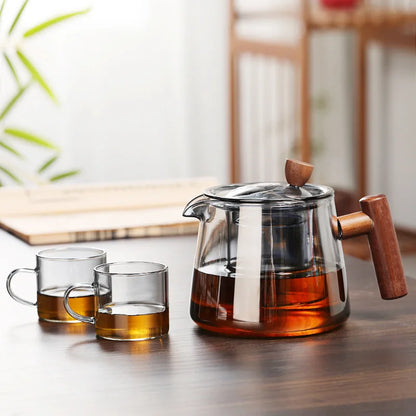 750ml Hot Heat Resistant Glass Teapot With Infuser Heated Container Tea Pot Good Clear Kettle Square Filter Baskets