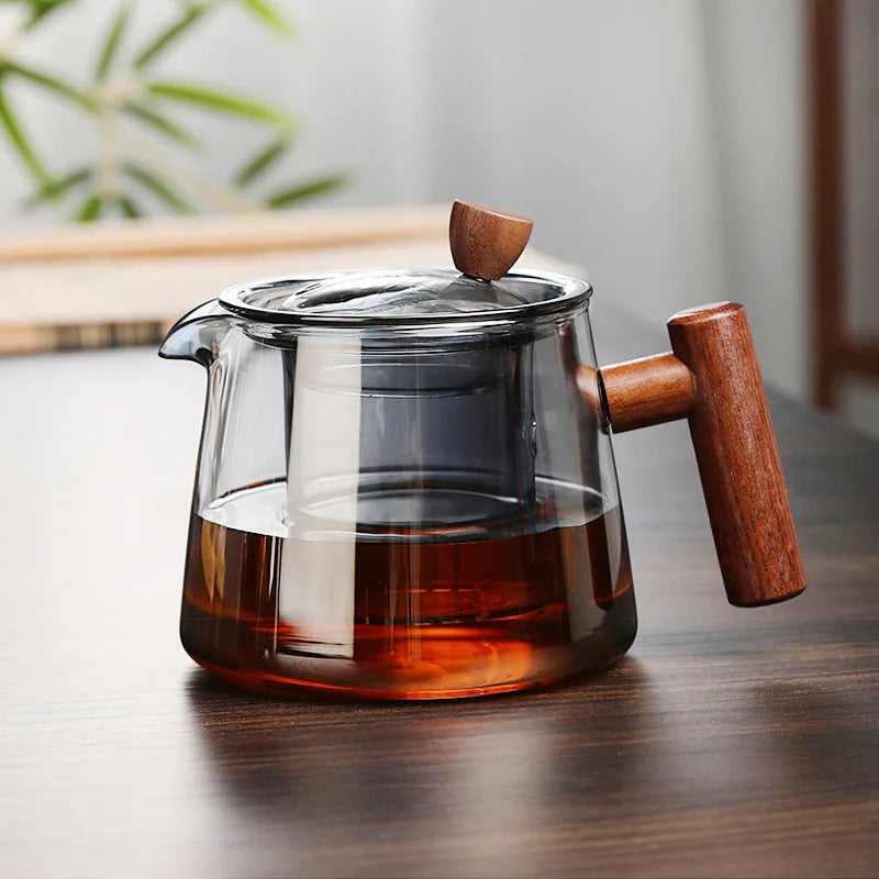 750ml Hot Heat Resistant Glass Teapot With Infuser Heated Container Tea Pot Good Clear Kettle Square Filter Baskets