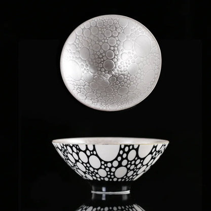 75ML Pure Silver Tea Cup Ceramic Ware Inlaid with Silver Tea Bowl
