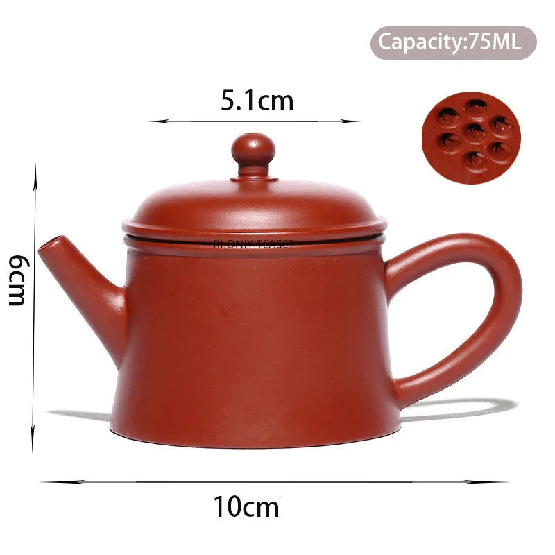 75ml Yixing Purple Clay Teapot Small Capacity Famous Handmade Tea Pot Raw Ore Dahongpao Kettle Chinese Zisha Tea Set Gifts