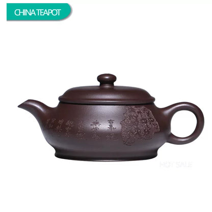 120ml Yixing Purple Clay Teapots Famous Hand Carved Tea Pot Raw Ore Old Purple Mud Kettle Chinese Handmade Zisha Tea Set
